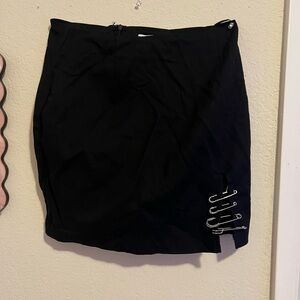 Black Skirt with Safety Pin Detail